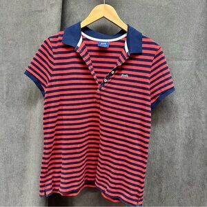 Letigre polo shirt red blue stripes women’s large